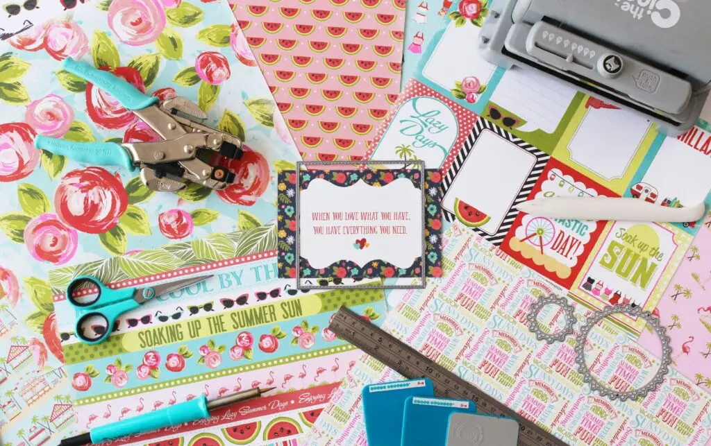 Scrapbooking tools and Paper