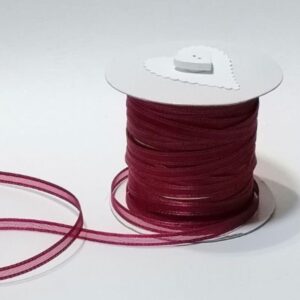 6mm Organza Burgundy Ribbon with Edge