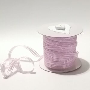R023 Pink Organza Ribbon with Silver Edge 6mm