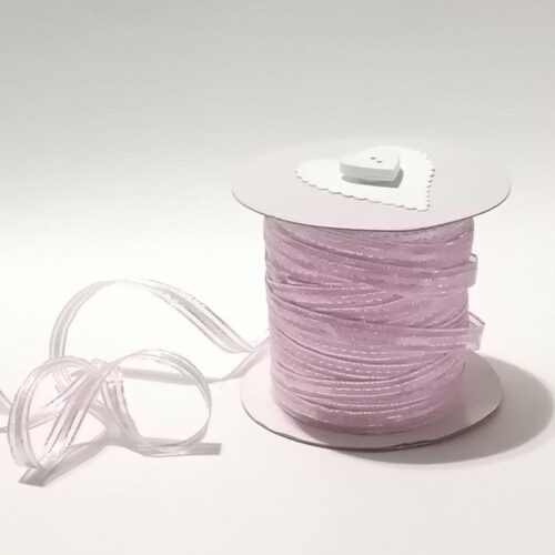 Pink Organza Ribbon with Silver Edge 6mm