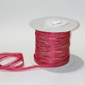 6mm Red Ribbon with Silver edge