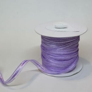 R061 Purple Organza with Silver Edge Ribbon 6mm