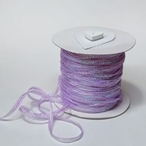 R062 Jacaranda with Glitter strip Ribbon 5mm