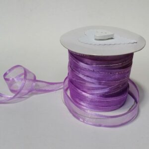 R065 Lavender Organza with Silver Edge 15mm