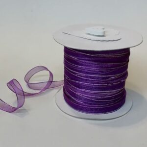 R076 Violet Organza with Silver Edge 6mm
