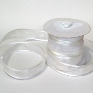 R082 White Organza with Satin Edge 25mm