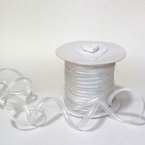 R085 White Organza with Silver Edge 6mm