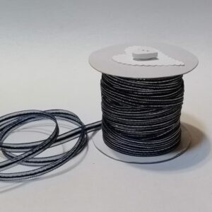 Navy Blue Dark Organza with Silver Edge Ribbon 6mm