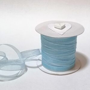 Light Blue Organza with Silver Edge Ribbon 10mm