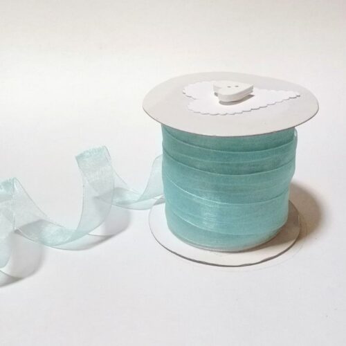 Aqua Light Organza Ribbon 15mm