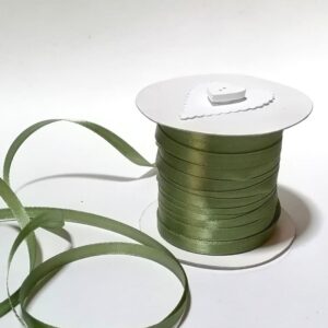 R137 Olive Green Dark Satin Ribbon 6mm