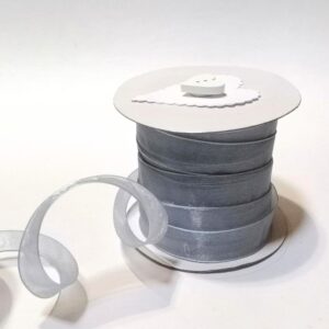 R153 Grey Blue Organza Ribbon 15mm