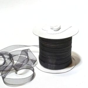 R161 Black Organza Ribbon 10mm