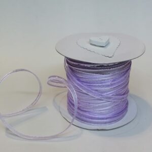 R060 Lilac Organza with Silver Edge Ribbon 6.5mm
