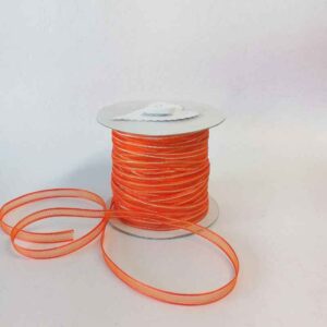 RO07 Orange Organza with Silver Edge 6.5mm