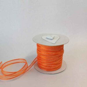 RO09 Orange Organza with Silver Edge 10mm