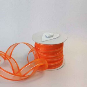 RO10 Orange Organza with Silver Edge 15mm