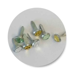 Brads Pink/White/Green Rhinestone 0,8mm 6x