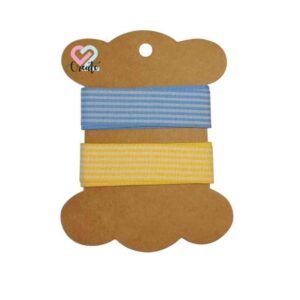 Scrapbook Ribbon Blue/Yellow 18mm 1m
