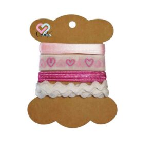 Ribbon Pack 4 Pink 1m each