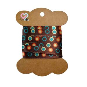 Scrapbook Ribbon Dotted Brown 2m