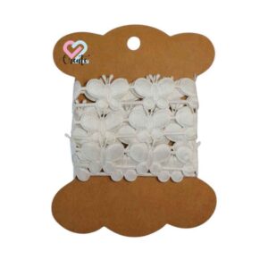 Cut out Ribbon Butterfly White 20mm 2m