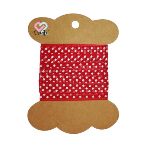 Dotted Ribbon Organza Red 10mm 2m
