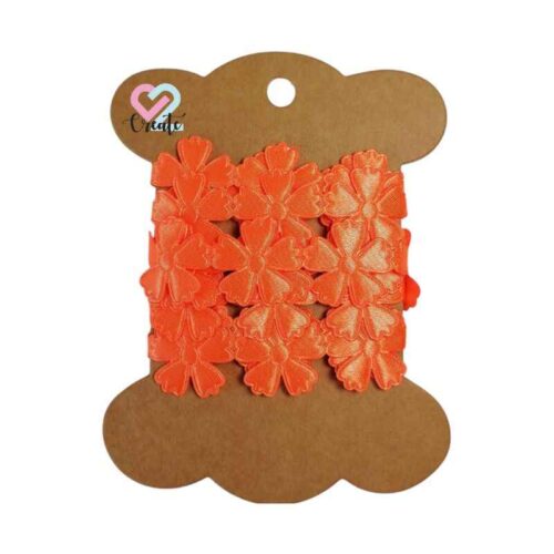 Cut out Ribbon Flowers Orange 20mm 2m