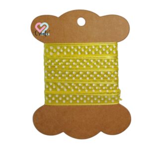 Dotted Ribbon Organza Yellow 10mm 2m