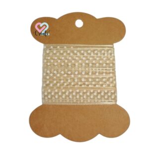 Dotted Ribbon Organza Cream 10mm 2m