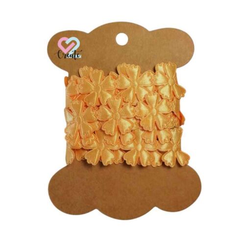 Cut out Ribbon Flowers Old Gold 20mm 2m