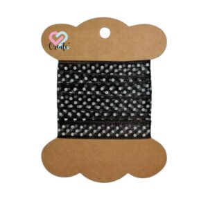 Dotted Ribbon Organza Black 10mm 2m