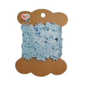 Cut out Ribbon Flowers/Butterfly Blue 20mm 1.8m