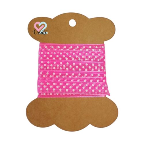 Dotted Ribbon Organza Pink 10mm 2m