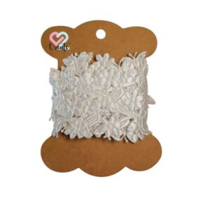 Cut out Ribbon Garden White +-30mm 2m
