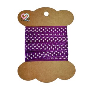 Dotted Ribbon Organza Purple 10mm 2m