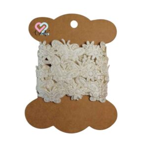 Cut out Ribbon Flowers/ Butterfly Cream 20mm 1.8m