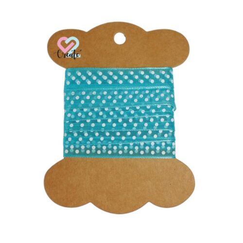 Dotted Ribbon Organza Blue Aqua 10mm 2m