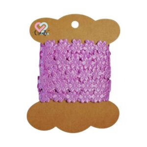 Cut out Ribbon Flowers Purple 10mm 2m
