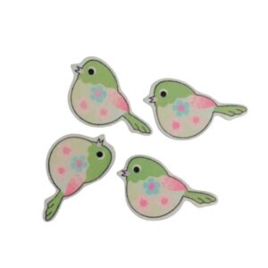 EM01 Embellishment Wood Birds 4x
