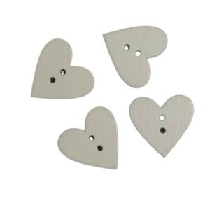 EM14 Embellishment Wood Button White 4x