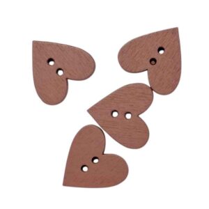 EM15 Embellishment Wood Button Brown 4x