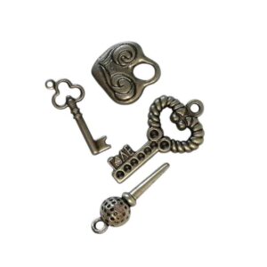 Metal Charms Lock and Key 4x